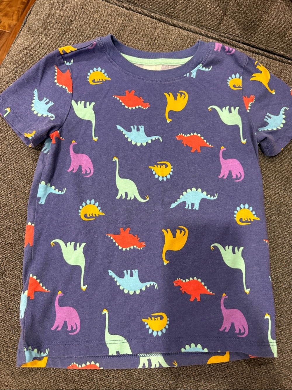 Cat & Jack Purple Short Sleeve Dinosaur Tee with Multicolor Dino Prints
